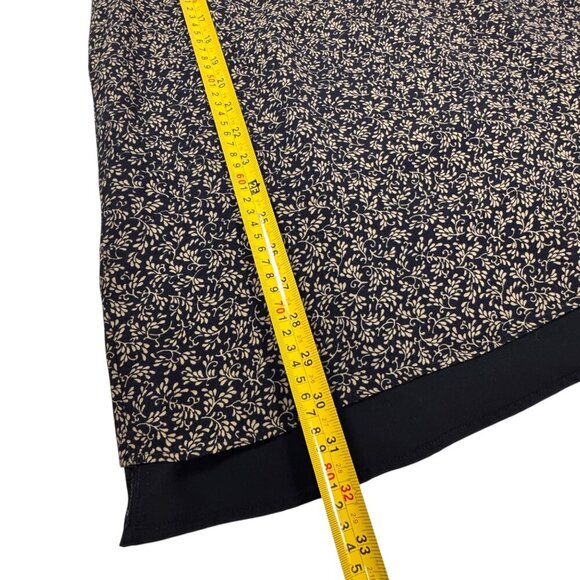 VTG 90s Talbots Dark Floral Midi Skirt Sz.6 Black Y2K Whimsigoth Boho Fairy - Picture 6 of 9